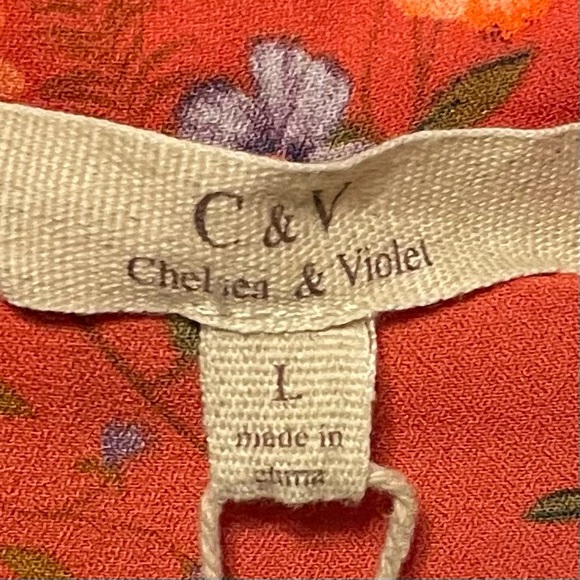 NWT C & V (Chelsea & Violet) Women’s High Rise Floral Wide Leg Pants Sz L - Picture 4 of 9